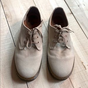 Dr. Martens Men's Beige Canvas Oxfords